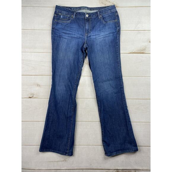 Calvin Klein Jeans Womens 32/14 Blue Ultimate Boot Cut Stretch Denim Dark Wash - Picture 1 of 10